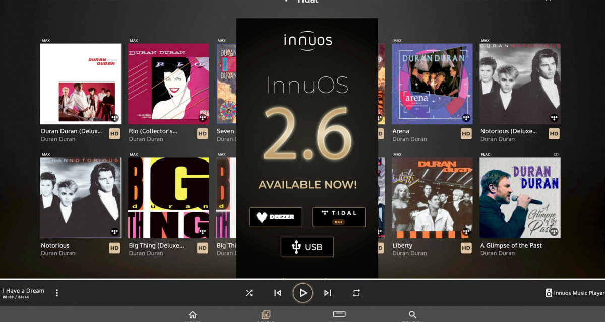 InnuOS 2.6 brings Deezer integration, Tidal Max support, and new NAS/USB features  